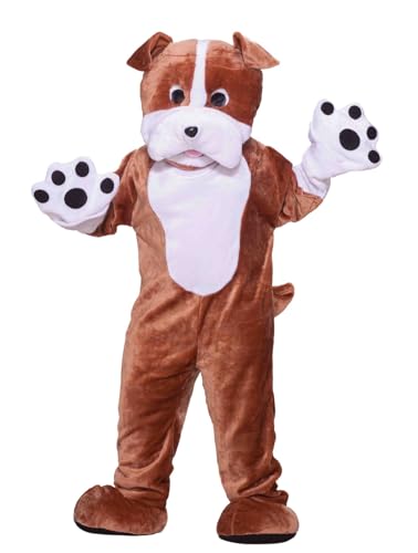 Forum Novelties mens Deluxe Plush Bulldog Mascot Adult Sized Costumes, Brown, One Size US