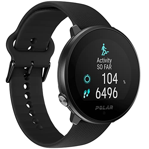 Polar Unite Water Resistant Health Tracker GPS Smartwatch with Fitness Monitoring Tools;, S-L, for Men or Women, Black-Black