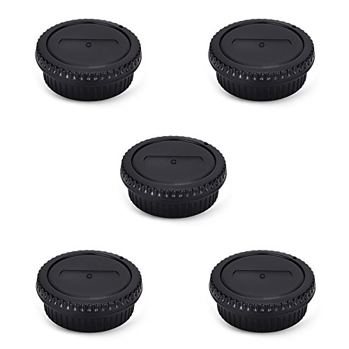 Rear Lens Cap & Body Cap Cover Set for Canon EF EF-S Mount Camera 90D 80D 77D 70D T8i T7 T7i T6 T6i T5i SL3 SL2 7D Mark II 6D Mark II 5D Mark IV 1Dx Mark III etc -5 Packs