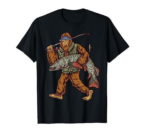 Muskie Fishing Tiger Musky Hunting Bigfoot Fishermen T-Shirt