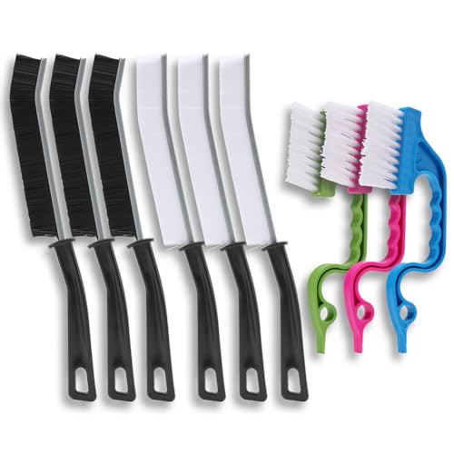 9 Pcs Crevice Cleaning Brush, Bathroom Gap Brush, Hand-held Groove Gap Cleaning Tools, Multifunctional Crevice Gap Cleaning Brush Tool, Shutter Door Window Track Kitchen Cleaning Brushes Kit