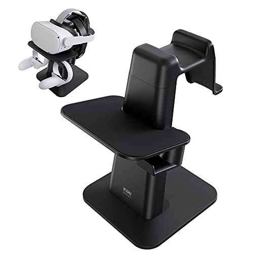 KIWI design VR Stand Accessories Compatible with Quest 2/PSVR 2/Valve Index/HP Reverb G2/ Pico 4/Quest VR Headset and Touch Controllers, Not Compatible with Quest 3 (Black)