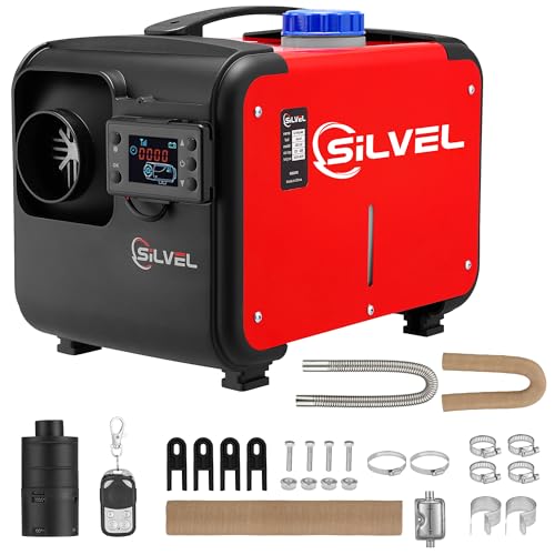 SILVEL 8KW Diesel Air Heater,Diesel Heater All in One 12V with LCD Display, Remote Control,Silencer, Fast Heating,for RV Truck, Boat, Camper, Car Trailer, Motorhomes, Caravans