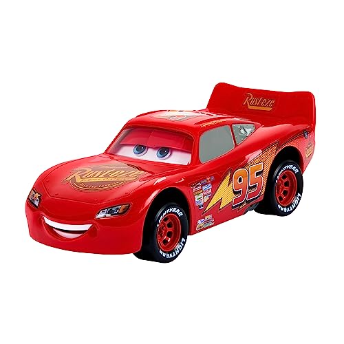 Mattel Disney and Pixar Cars Moving Moments Toy Car with Moving Eyes & Mouth, Lightning McQueen Race Car, 7 inches Long