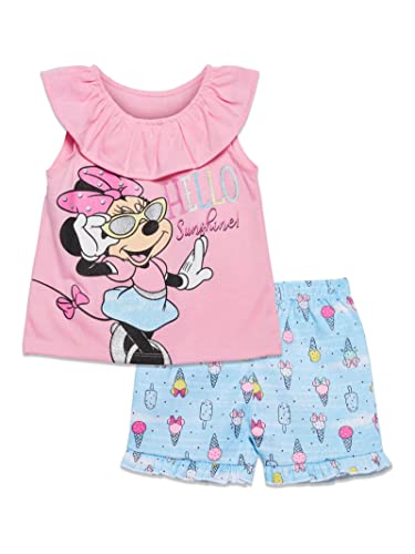 Disney Minnie Mouse Toddler Girls Tank Top and Shorts Pink/Blue 3T