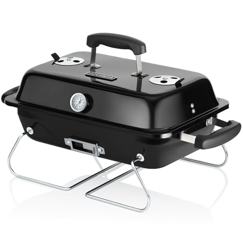 Houswise Portable Charcoal Grill For Camping - Small Camping Charcoal Grills, Tabletop Outdoor Grill, Mini Portable Grill, Table Top Portable Grill, Barbecue Grill, Tailgate BBQ Pit Grill Charcoal