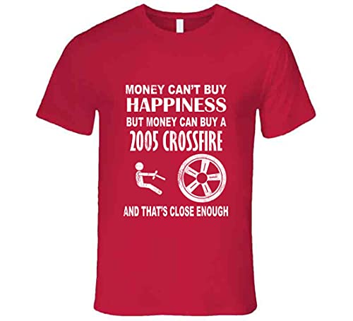 Money Cant Buy Happiness 2005 Chrysler Crossfire Dark Distressed T Shirt L Red