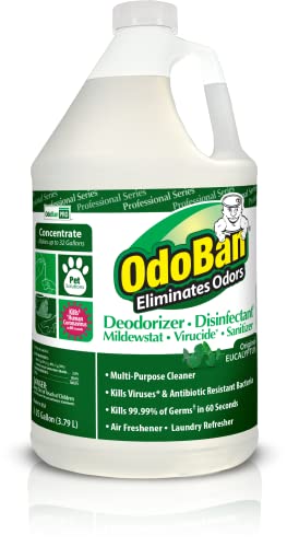 OdoBan Professional Disinfectant and Odor Eliminator Concentrate, 1 Gallon, Original Eucalyptus Scent