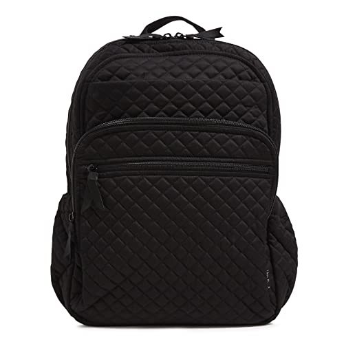 Vera Bradley Women's Cotton XL Campus Backpack, Black - Recycled Cotton, One Size