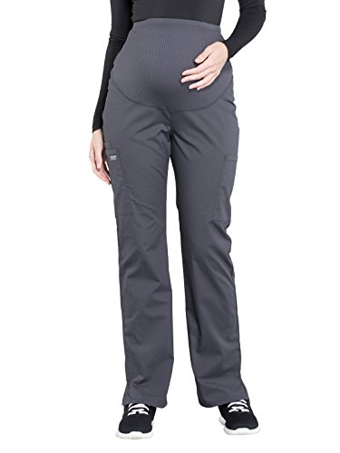 Cherokee Maternity Scrub Pants for Women, Workwear Professionals Soft Stretch WW220, S, Pewter