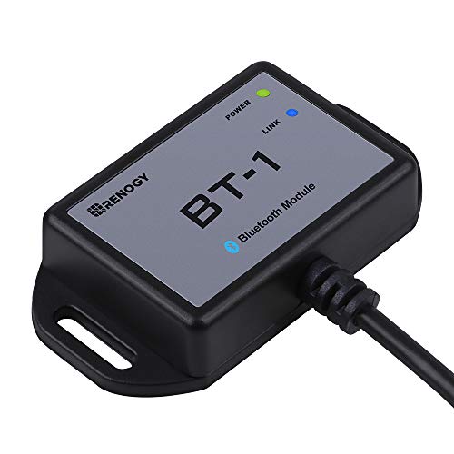 Renogy Bluetooth Module RJ12 Communication Port Compatible Rover/Wanderer/Adventurer Charge Controllers, BT-1 RS232,Black