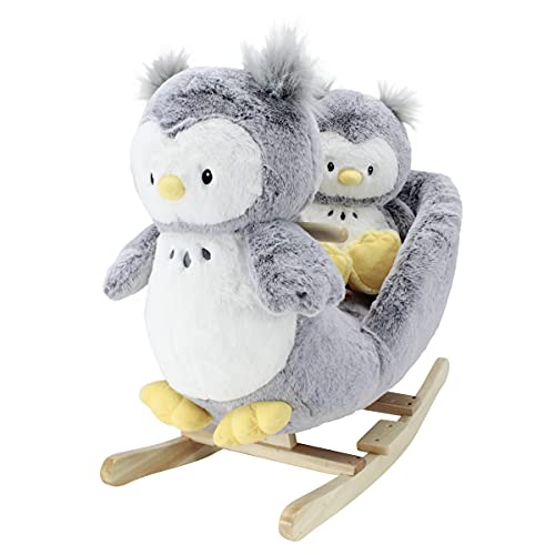 Soft Landing | Darling Duos | 2-Piece Plush & Joyride Character Rocker Bundle ­– Grey Owl