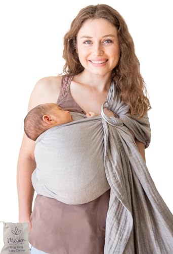 Baby Sling and Ring Sling 100% Cotton Muslin Infant Carrier, Front and Chest Newborn Carrier Wrap, Toddler Carrier – Grey