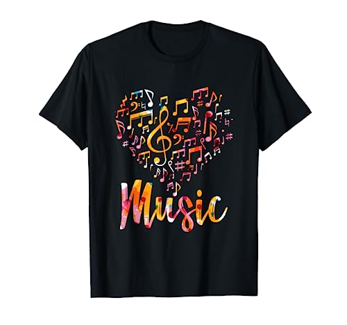Musician Gift Musical Instrument Music Notes Treble Clef T-Shirt