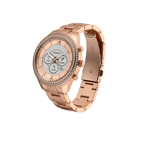 Fossil Women's Stella Gen 6 Hybrid 40mm Stainless Steel Smart Watch, Color: Rose Gold (Model: FTW7063)