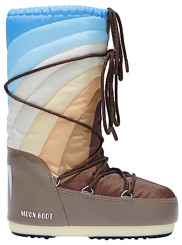 Moon Boot, Icon Rainbow Unisex Boots, 42/44, Shitake/Brown-Blue