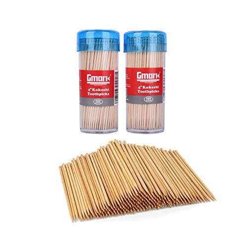 Gmark Premium 4' Kokeshi Toothpicks Skewers 500ct (2 Packs of 250) Extra long toothpicks for appetizers GM1034