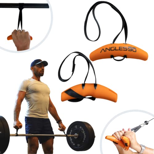 Angles90 Grips - The Original Gym Pull Up Grip Handles | Gym Handles - Lat Pulldown Attachments - Perfect Grips for T-bar Row, Cable Machine, D Handle - Grip Strength Trainer - Gym Equipment - Lat Bar