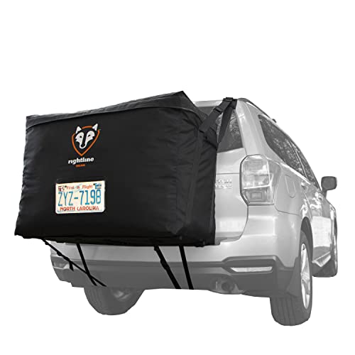 Rightline Gear Waterproof Rear Car Cargo Carrier Bag, Attaches With Or Without Roof Rack, 13 Cubic Feet, Black