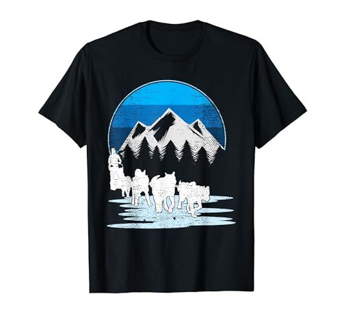 Dog Sledding Huskies Sleigh Winter Sports Mushing Sled Rides T-Shirt