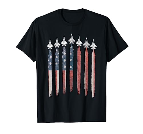 F15 Eagle Fighter Jet USA Flag Airplane F-15 4th Of July T-Shirt