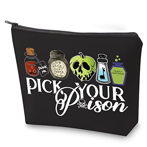 ZJXHPO Halloween Evil Queen Gift Villain Lover Gift Villain Poison Makeup Bag With Zipper Villain Canvas Cosmetic Bag Survival Kit (BL Poison)