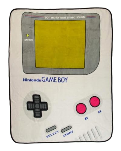 Nintendo Bioworld Game Boy Handheld Game Console Fleece Throw Blanket 45' X 60'