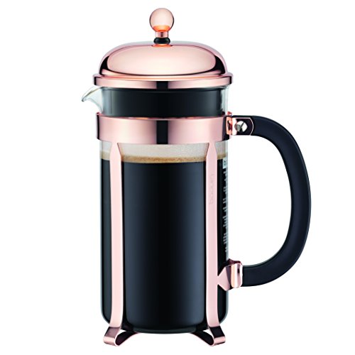Bodum Chambord French Press Coffee Maker, Glass, 34 Ounce, 1 Liter, Copper