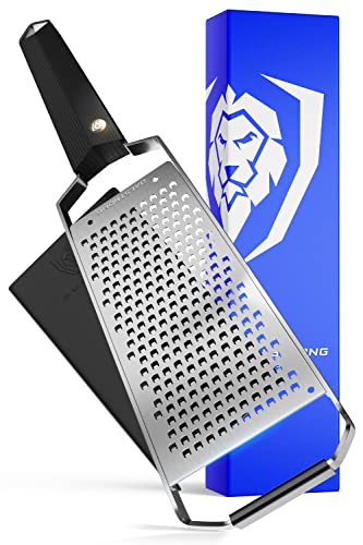 Dalstrong Professional Wide Cheese Grater - Coarse - #304 Stainless Steel Blade - G10 Handle Kitchen Shredder - w/Blade Cover - Hard/Medium Cheese, Shallots, Garlic, Ginger - NSF Certified