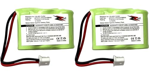 ZZcell 2-Pack Battery Replacement for Dogtra Receiver BP20R, 200NCP, 202NCP, 280NCP, 282NCP, 300M, 302M, 7000M, 7002M, EF-3000 Old, YS-200 Remote Controlled Dog Training Collar