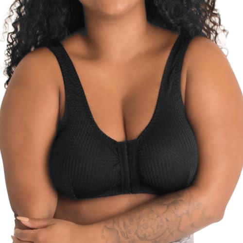 Leading Lady Marlene Front-Closure Wireless Leisure Bra - Comfortable Plus Size Bras For Women