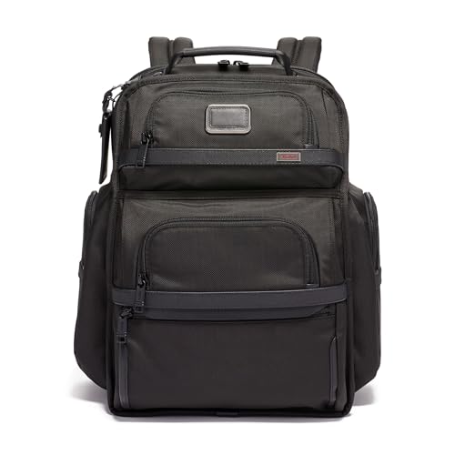 TUMI - Alpha Brief Pack - 15' Laptop Backpack with Padded Adjustable Straps - Stores Laptop, Tablet, Toiletries, Snacks, Ipad - Black
