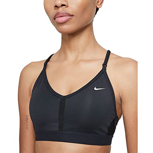 Nike Indy Women's Light-Support Padded V-Neck Sports Bra Black (as1, Alpha, s, Regular, Regular, Small)