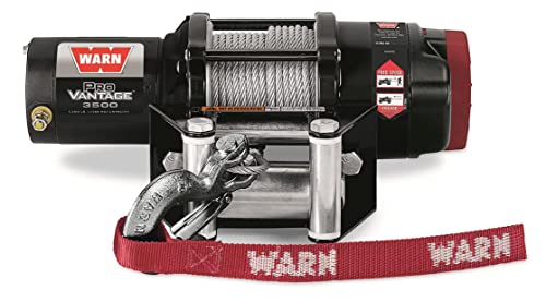 Warn ProVantage 3500 Winch - 3500 lb. Capacity, 50' of 3/16' Wire Rope, Roller Fairlead, Wired Remote Control, Weather-Sealed, for ATV/UTV