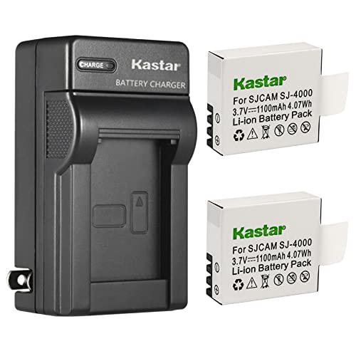 Kastar 2-Pack Battery and AC Wall Charger Replacement for Victure AC200 AC400 AC420 AC700 AC800 AC820 AC900 AC920, WiMiUS Q1 Q2 Q4, Zabia ZOTO, Wavetown DV-A9, Wewdigi EV4000