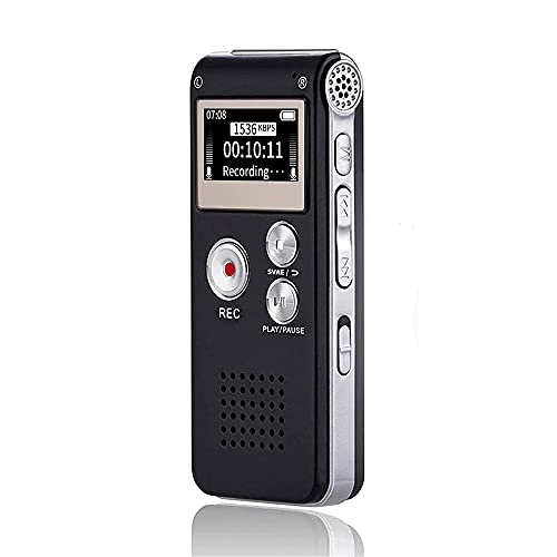 Digital Voice Recorder 16GB Voice Recorder with Playback for Lectures - USB Rechargeable Dictaphone Upgraded Small Tape Recorder Device