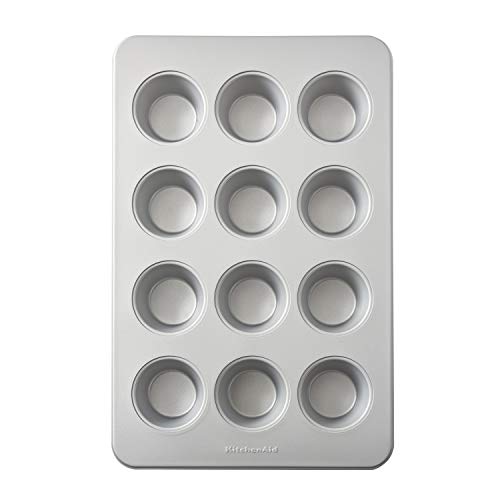 KitchenAid 12-Cup Nonstick Aluminized Steel Muffin Pan, Silver