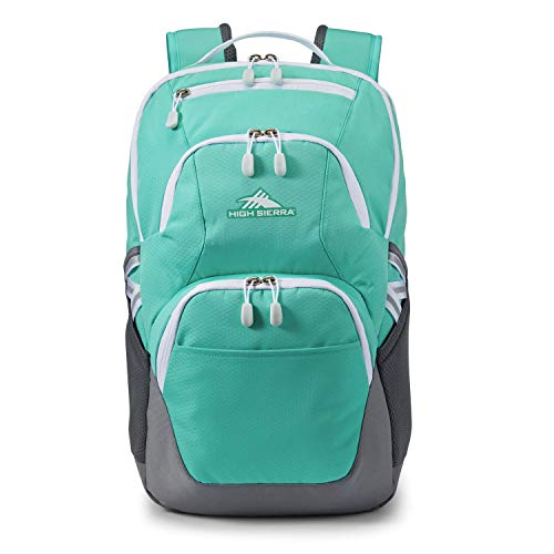 High Sierra Swoop SG Laptop Backpack Bookbag for Travel, Work, or School Pocket and Tablet Sleeve Drop Protection, Green/White