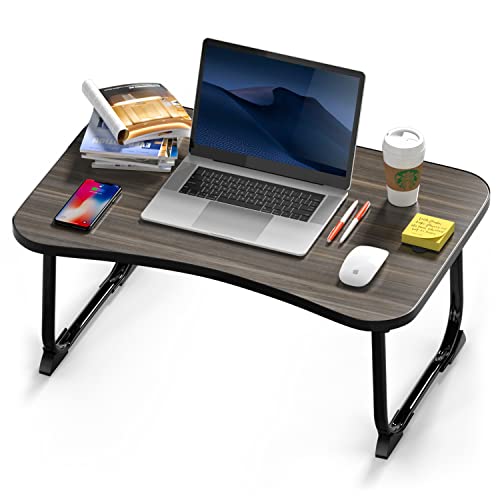 MIIRR Foldable Lap Desks for Laptop, 23.6 inch Portable Bed Tray Table, Laptop Desk for Working, Writing and Eating (Black)