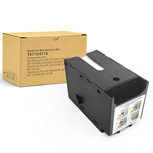 INK+ T6715 T6716 Maintenance Box for Workforce Pro WF-3820 WF-4820 EC-4020 WF-4830 WF-4720 WF-4834 WF-4734 WF-4730 WF-4740 ET-8700 EC-4030 WF-M5799 WF-C5710 WF-M5299 WF-C5290 Printer