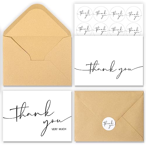 NESCCI 24 PCS Thank You Cards With Envelopes,4x6 Inch Minimalistic Design, Thank You Notes for Wedding,Bridal Shower, Business, Baby Shower, Small Business, Funeral, Graduation