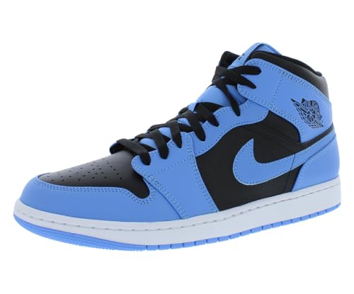 Jordan Mens Air 1 Mid University Blue Black - University Blue/Black-White - Size 9.5