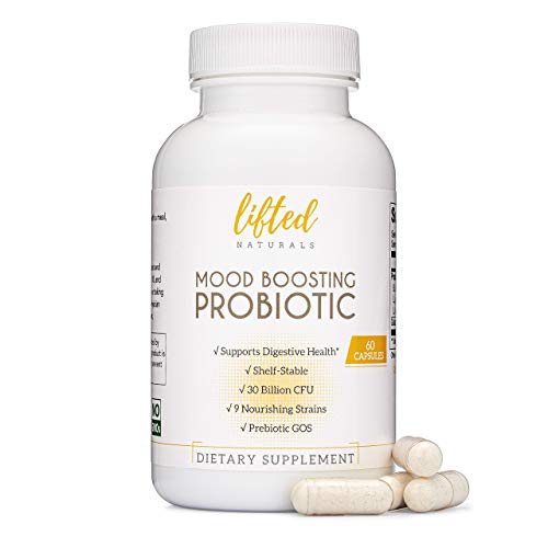 Mood Boosting Probiotic 30 Billion CFU - Mood Support Supplement, Prebiotics and Probiotics for Women & Men, Acidophilus Lactobacillus Probiotic, Shelf Stable, Vegan & Non-GMO, 60 Capsules