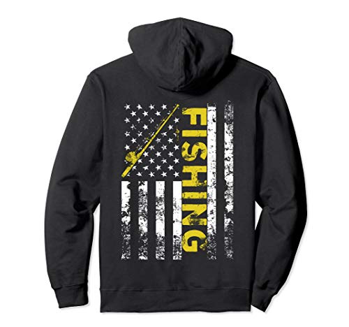 American Flag Fishing Rod USA Patriotic Hoodie