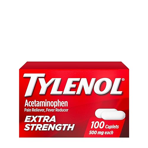 Tylenol Extra Strength Caplets with 500 mg Acetaminophen, Pain Reliever & Fever Reducer, 100 ct