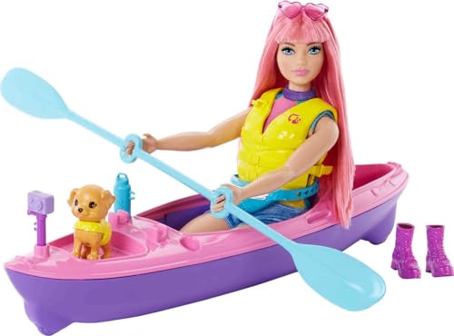 Barbie It Takes Two Doll & Accessories, Playset with Kayak, Puppy & Accessories, Daisy Doll with Curvy Body & Pink Hair