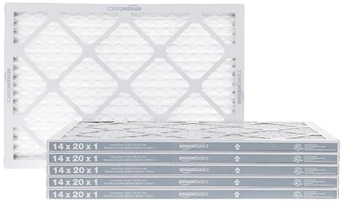 Amazon Basics Merv 8 AC Furnace Air Filter - 14x20x1, 6-Pack,white