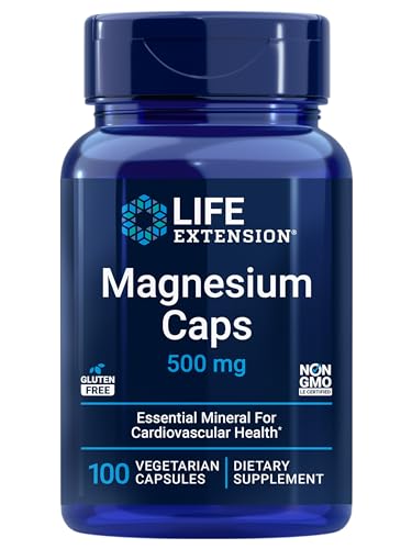 Life Extension Magnesium Caps, 500 mg, magnesium oxide, citrate, succinate, heart health, healthy bones, metabolism support, 100 vegetarian capsules