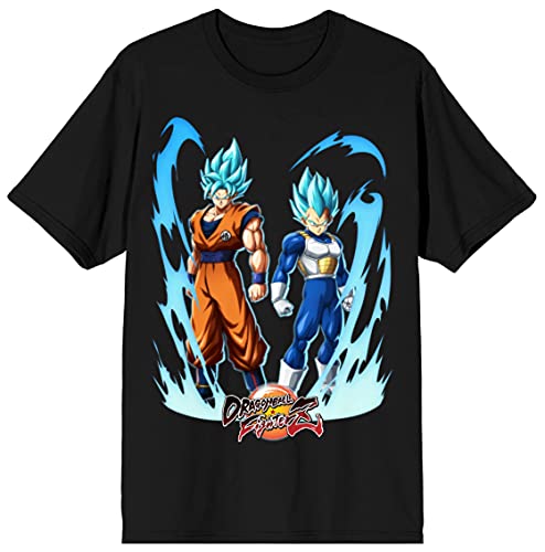 Bioworld Dragon Ball Fighter Z Goku and Vegeta Men's Black Graphic Crew Neck Tee-L