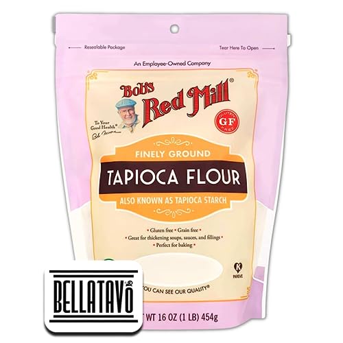 Gluten Free Tapioca Flour Bundle. Include One-16 oz Packages of All Natural Finely Ground Bobs Red Mill Tapioca Flour. Also Known as Tapioca Starch! Comes with a BELLATAVO Fridge Magnet!